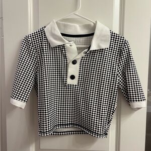 IVL Collective Black and White Checkered Polo Crop